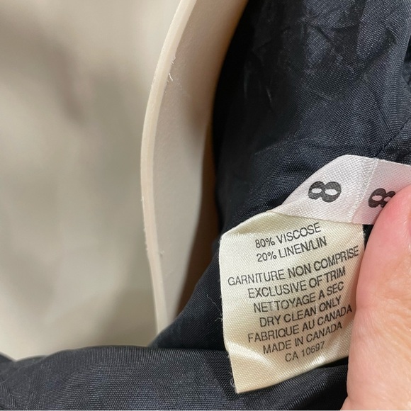 Blume Size 8 Black Dress Viscose Linen Blend, Adjustable Straps Made in Canada - Picture 6 of 15